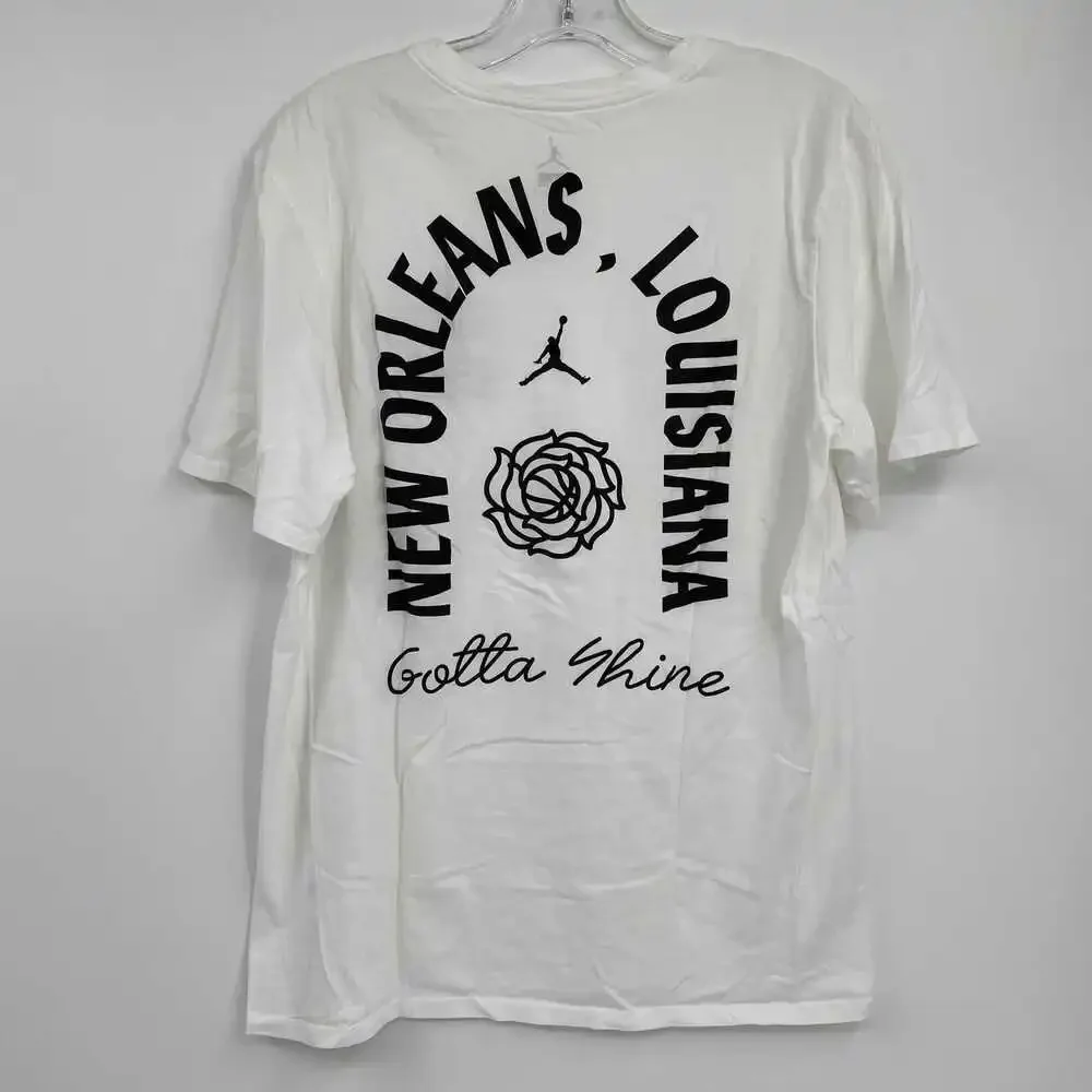 Jordan White Short Sleeve Basic T-Shirt | Size L
